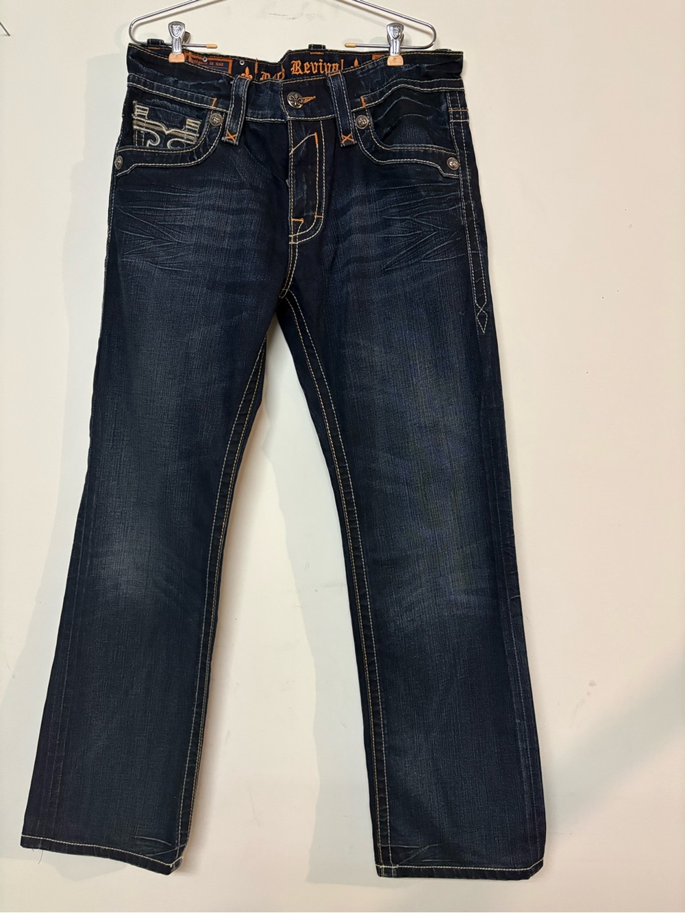 Rock Revival Men’s Dark Blue Straight Jeans